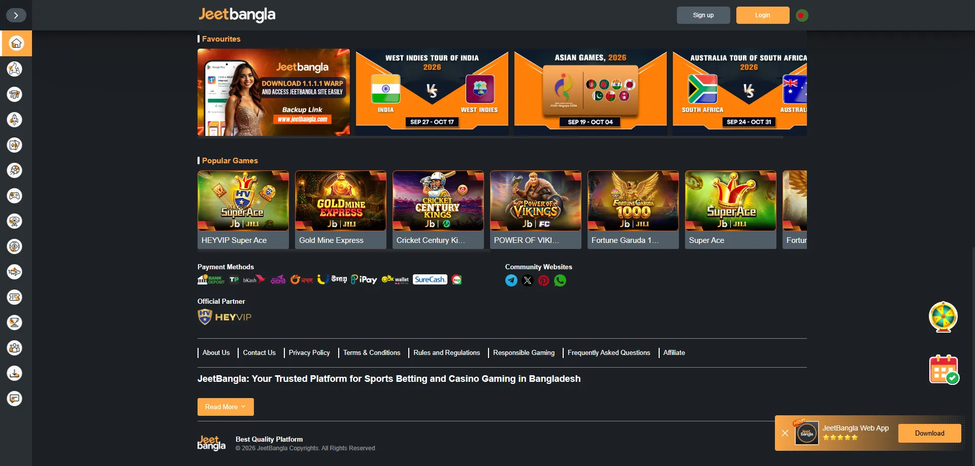 jeetbangla casino deposit and withdrawal via bKash, Nagad, Rocket