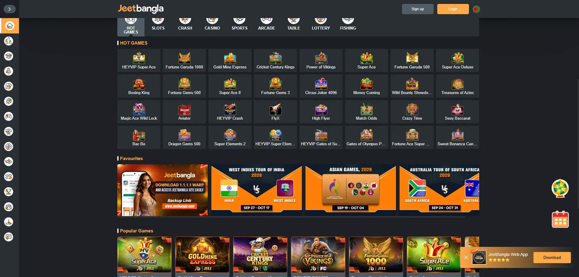 jeetbangla casino slot and arcade game catalog — 247+ titles